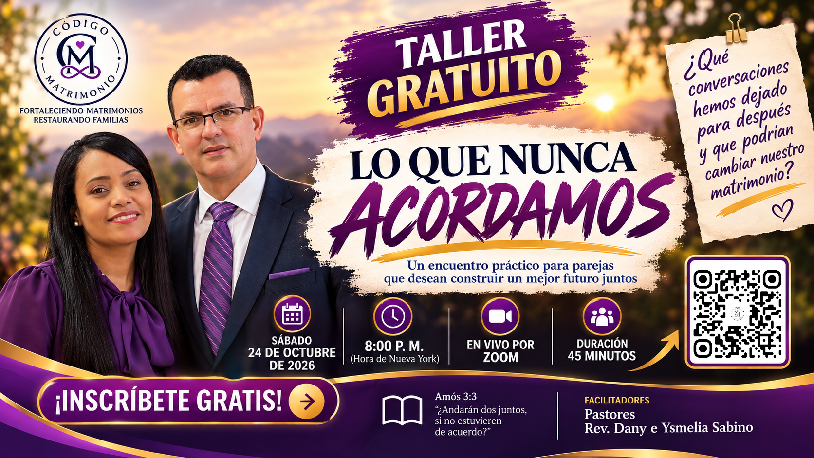 Flyer original sin modificaciones del taller gratuito Lo que nunca acordamos